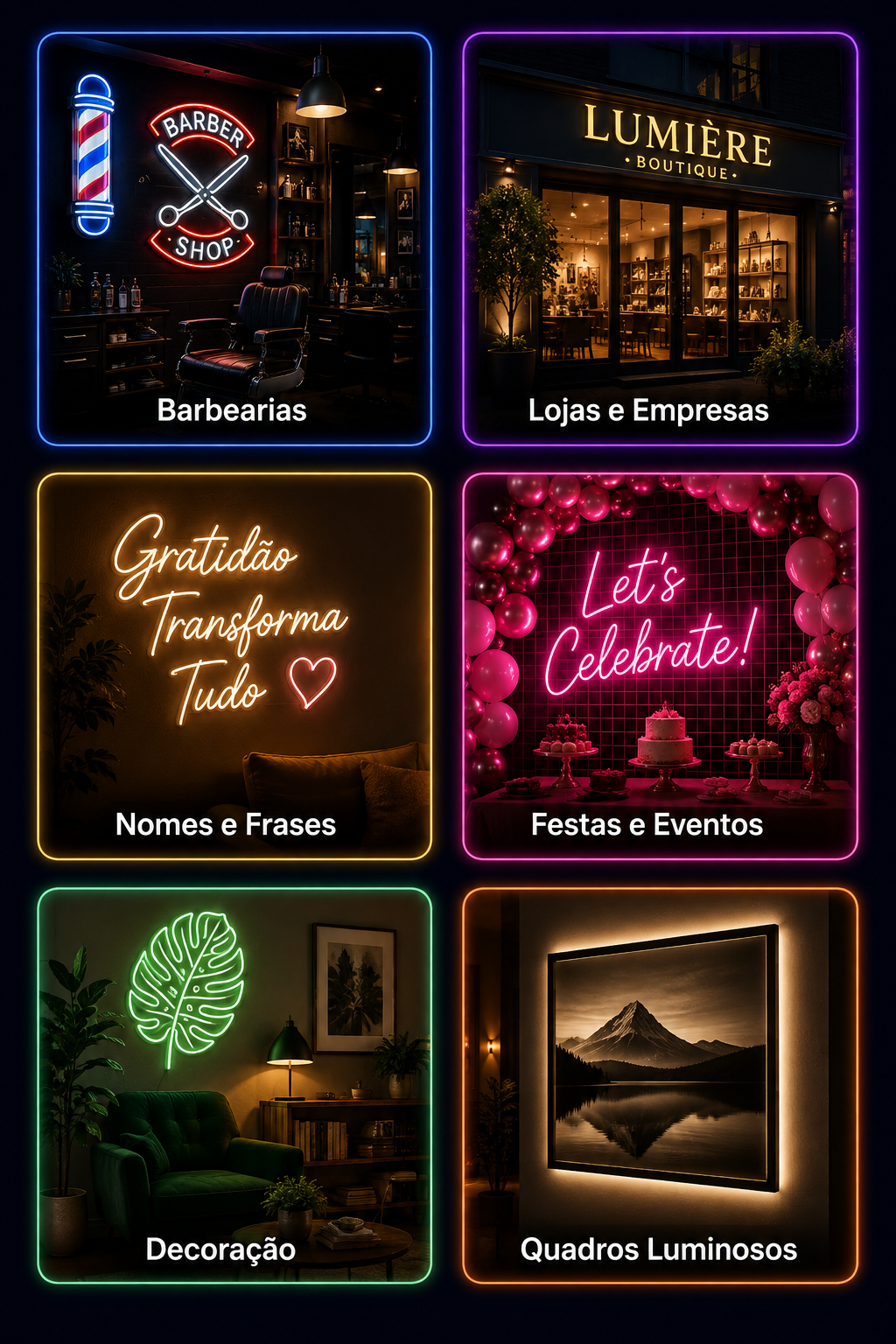 Exemplos de projetos de letreiros LED